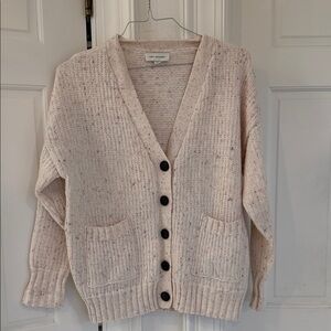 Textured Cream Button-Up Cardigan